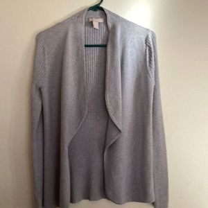 Pretty cardigan, light blue-ish light cozy can wear with anything and look good"
